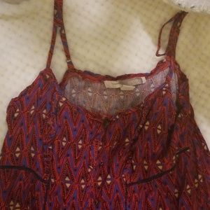 Aztec button up tank top